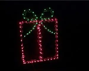Illuminated present shape with green bow