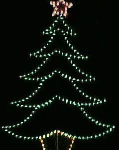 Christmas tree lights in dark