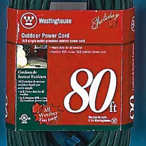 Green outdoor extension cord, 80 ft