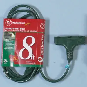 Outdoor power block with three outlets