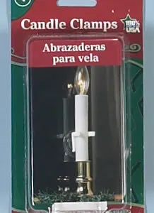 Candle clamps in packaging
