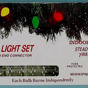 Indoor/outdoor 7-watt Christmas bulbs packaging