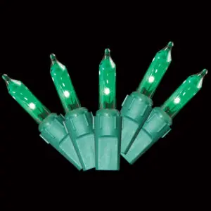 Festive green string lights
