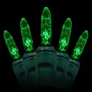 Green LED lights on black background