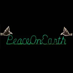 Illuminated Peace on Earth sign
