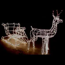 Christmas lights reindeer and sleigh