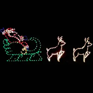 Santa's sleigh with reindeer lights