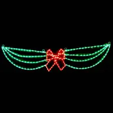 Holiday decoration with glowing bow.