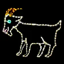 Glowing goat shape with bright lights