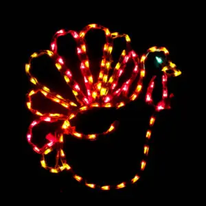 Colorful turkey silhouette lights