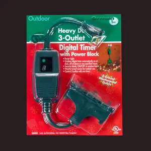 Outdoor digital timer with power block packaging