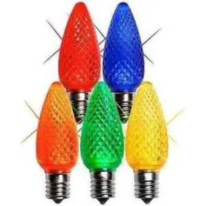 Colorful LED bulbs in various colors
