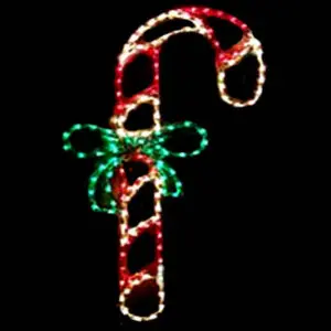 Candy cane lights with green bow
