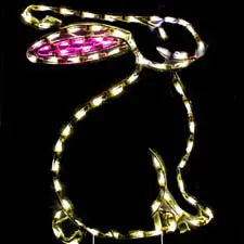 Illuminated bunny shape in neon lights