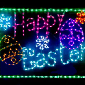 Festive Easter greeting in bright neon colors