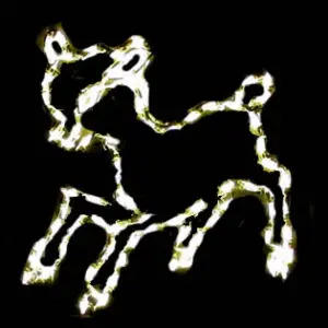 Glowing reindeer silhouette with lights