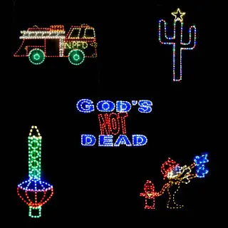Neon lights with cactus and text