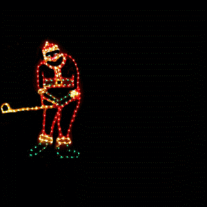 Santa in festive lights decoration