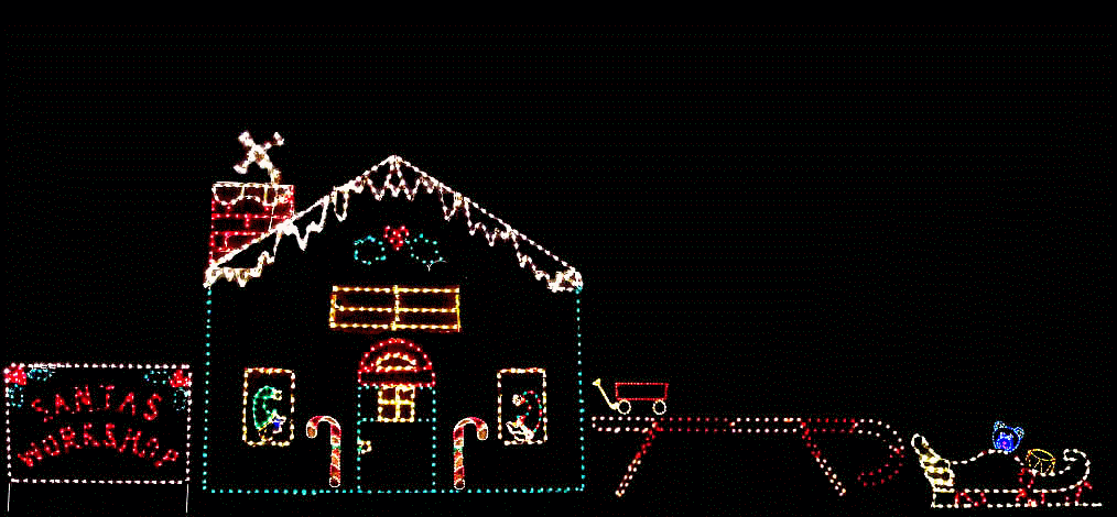 Santa's workshop holiday light display