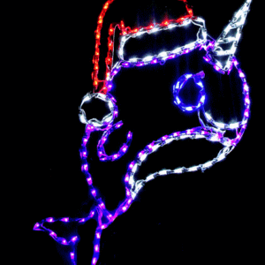 Illuminated narwhal holiday decoration