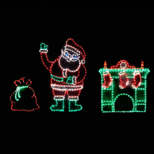 Festive Santa with gift bag lights